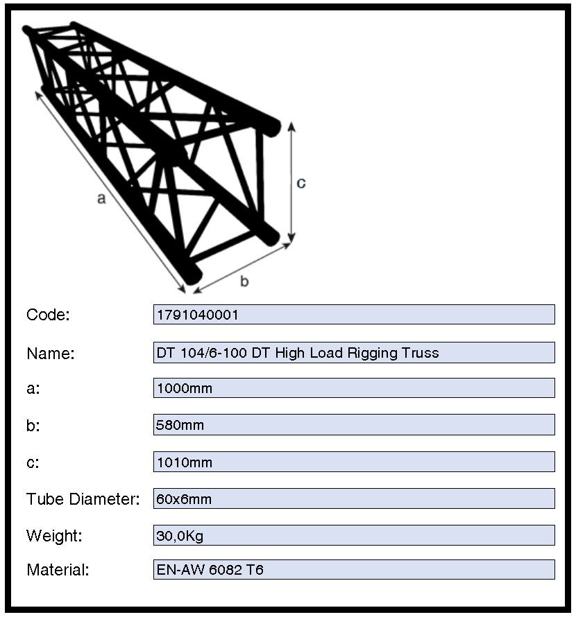 DT 104/6-100 DT High Load Rigging Truss - Image 4