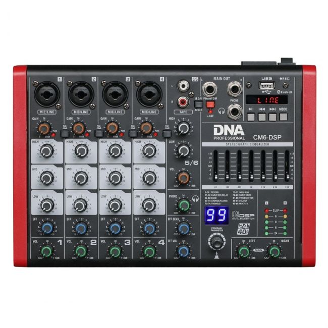 DNA CM6-DSP Audio mixer USB, MP3, Bluetooth