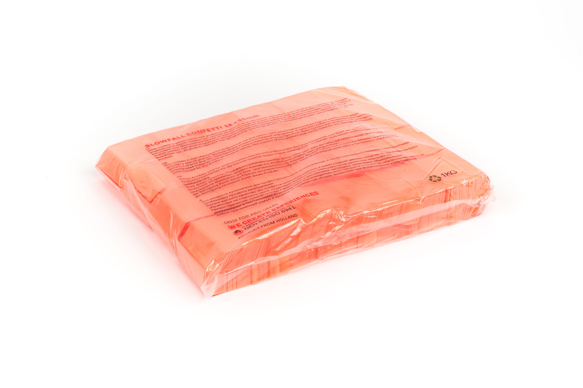 TCM FX - Lassú esésű UV Konfetti Téglalapok 55x17mm- UV Narancssárga - 1 kg